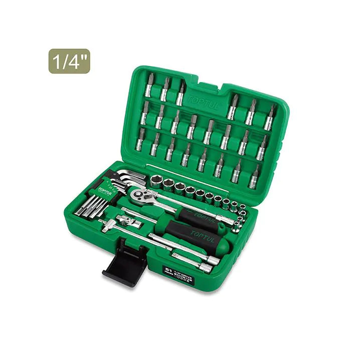 Professional Grade 51pcs Socket & Hex Key Wrench Set - Toptul