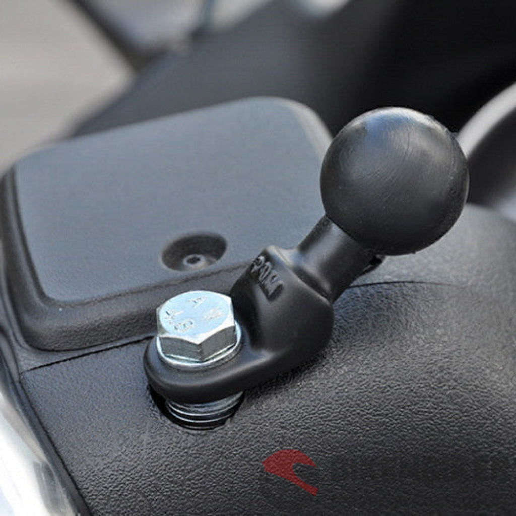 RAM MIRROR Base with 9mm Hole and 1" Ball - Bike 'N' Biker