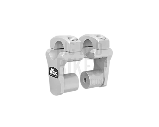 Rox Pivoting Handlebar Risers - 51mm Rise, 28.5mm Handlebar - Anodized Aluminium - Rox