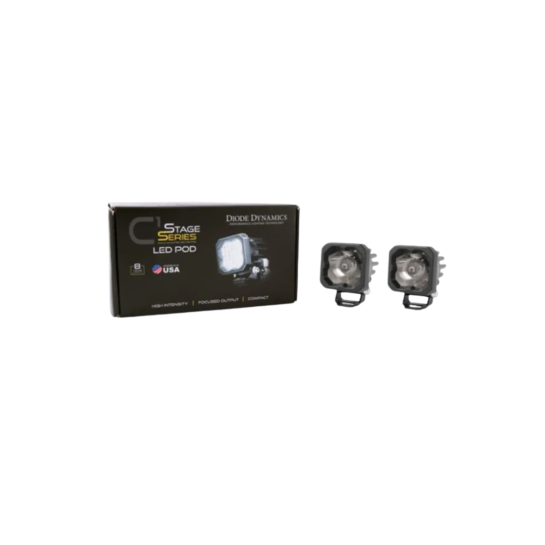White Sport Backlit Led Stage Series C1" Pod (pair) Light - Diode Dynamics
