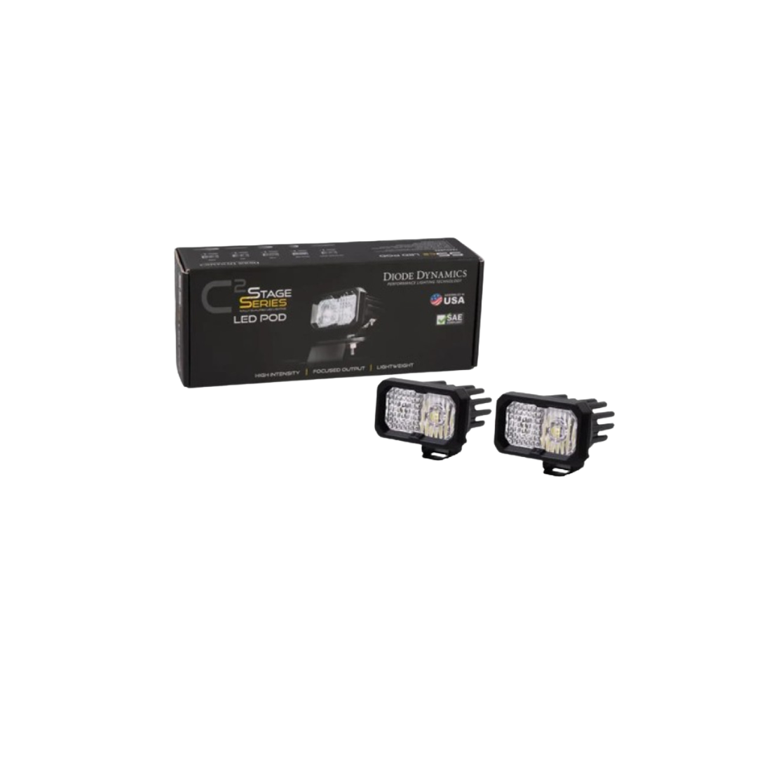 White Sport Backlit Led Stage Series 2" Pod (pair) Light - Diode Dynamics