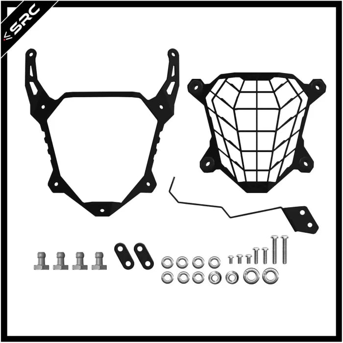 HeadLight Guard - Black/Silver - Honda NX500 - SRC