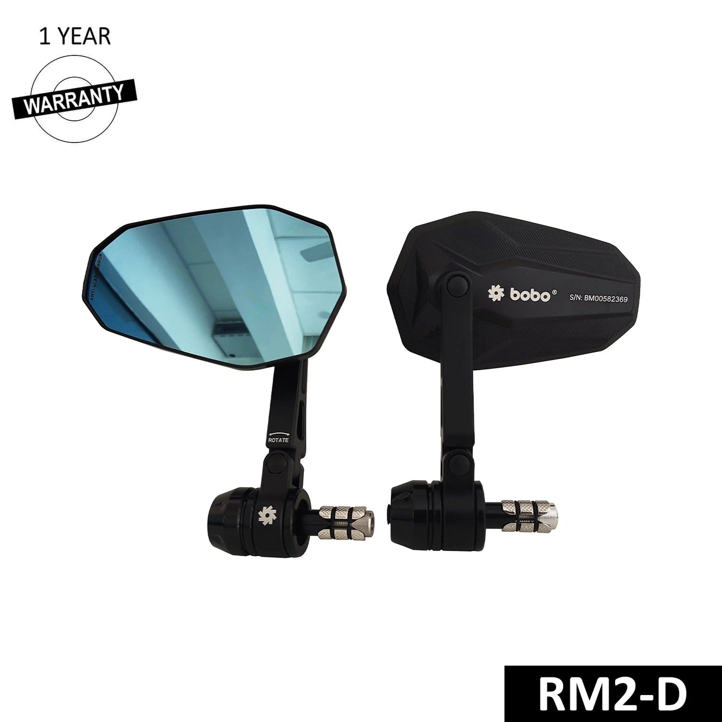 RM2-D Anti-Glare, Anti-Fog Bike Bar End Mirror - BOBO