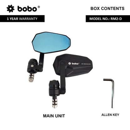 RM2-D Anti-Glare, Anti-Fog Bike Bar End Mirror - BOBO