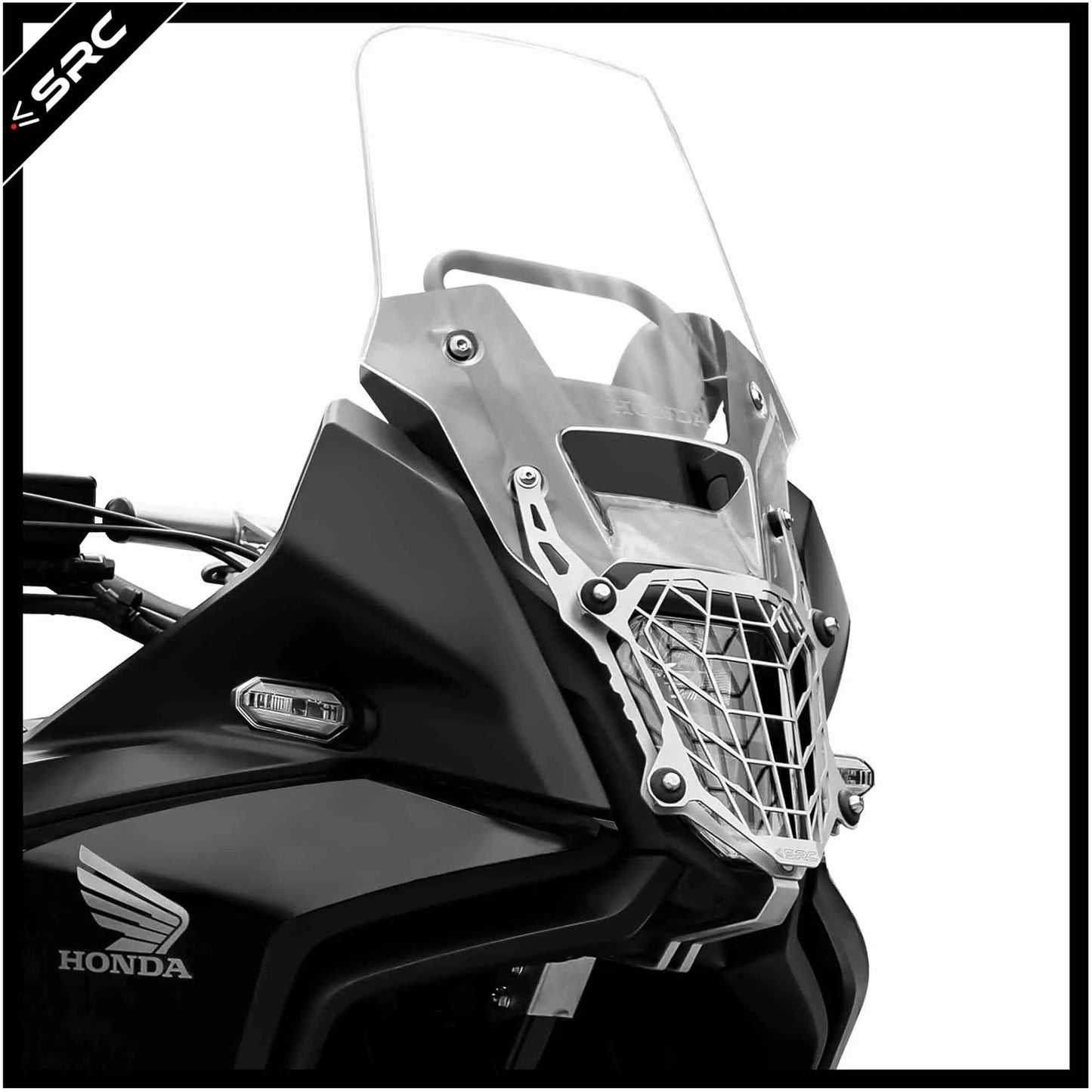 HeadLight Guard - Black/Silver - Honda NX500 - SRC