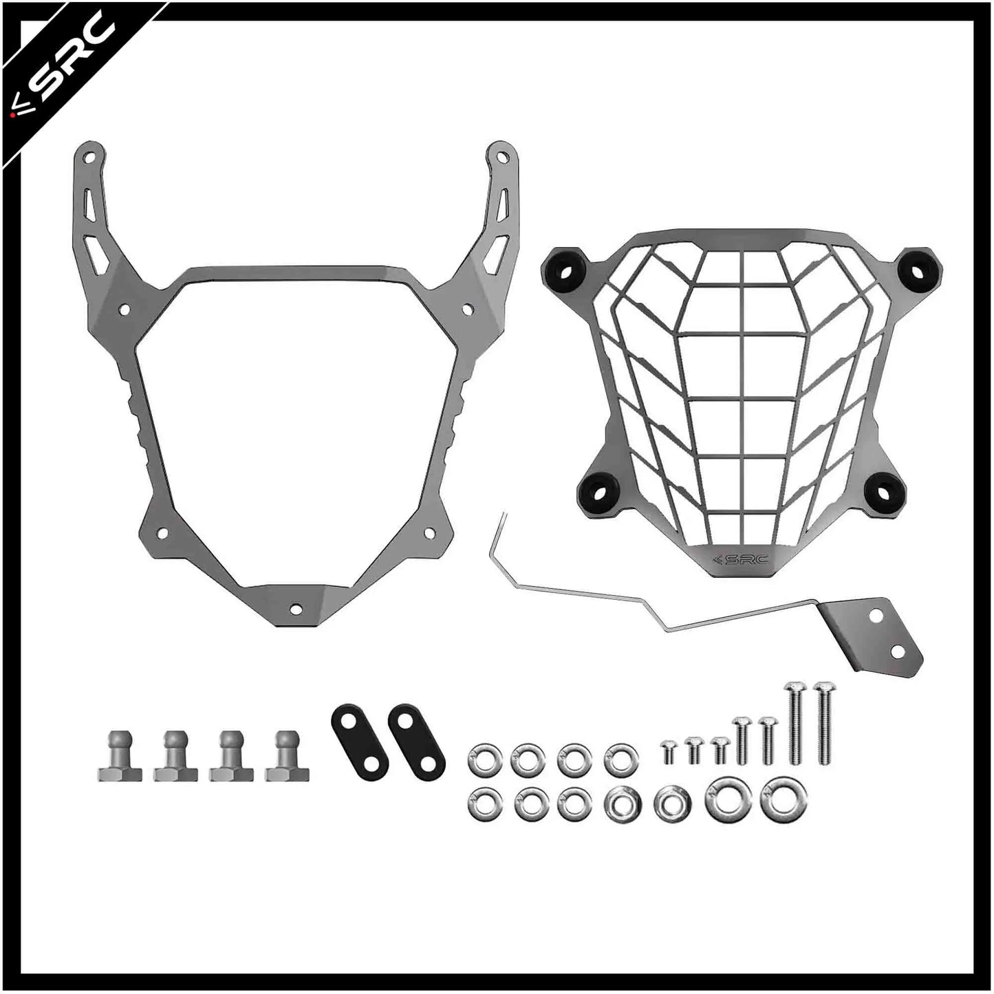 HeadLight Guard - Black/Silver - Honda NX500 - SRC