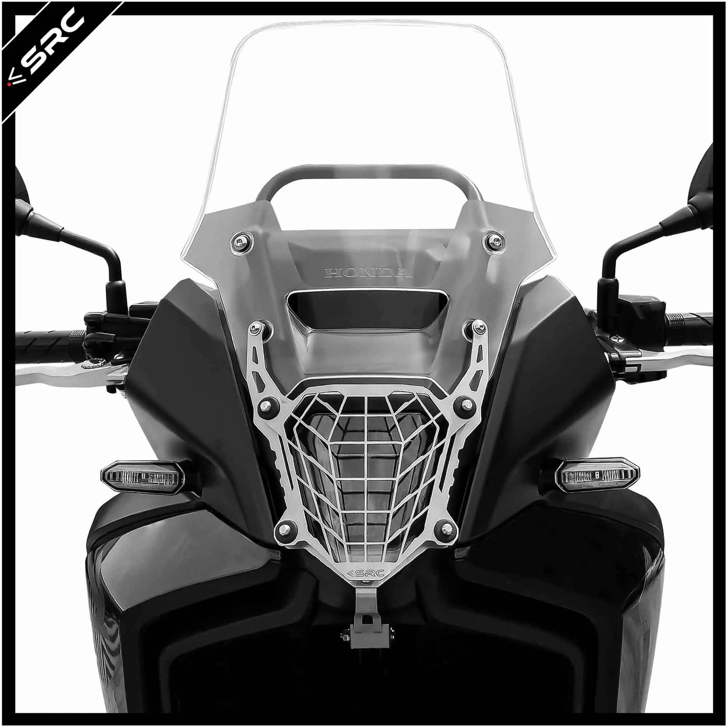 HeadLight Guard - Black/Silver - Honda NX500 - SRC