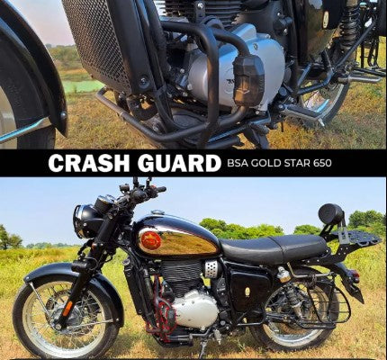 Crash Guard With Slider Puck Mild Steel Black For BSA Goldstar 650 - Zana