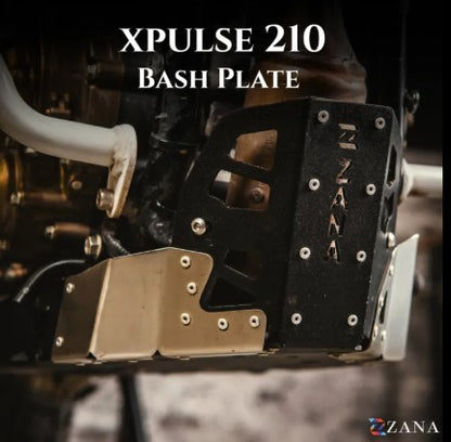 Bash Plate Aluminum Black & Silver For Hero X-Pulse 210-Zana