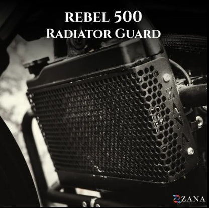 Radiator Guard Honeycomb Black For Honda Rebel 500-Zana
