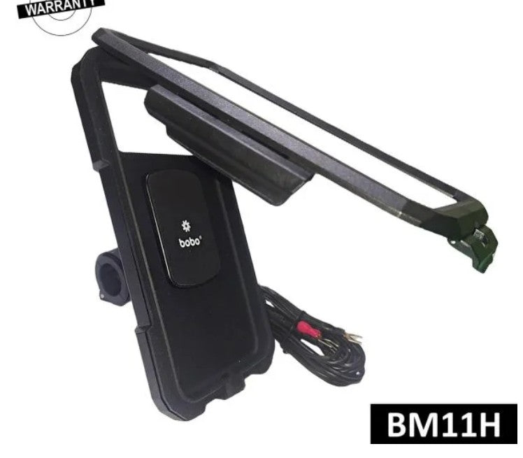 BOBO BM11 Phone Holder (with Fast 15W Wireless Charger & USB-C Input/Output Port) (Black)-Bobogears