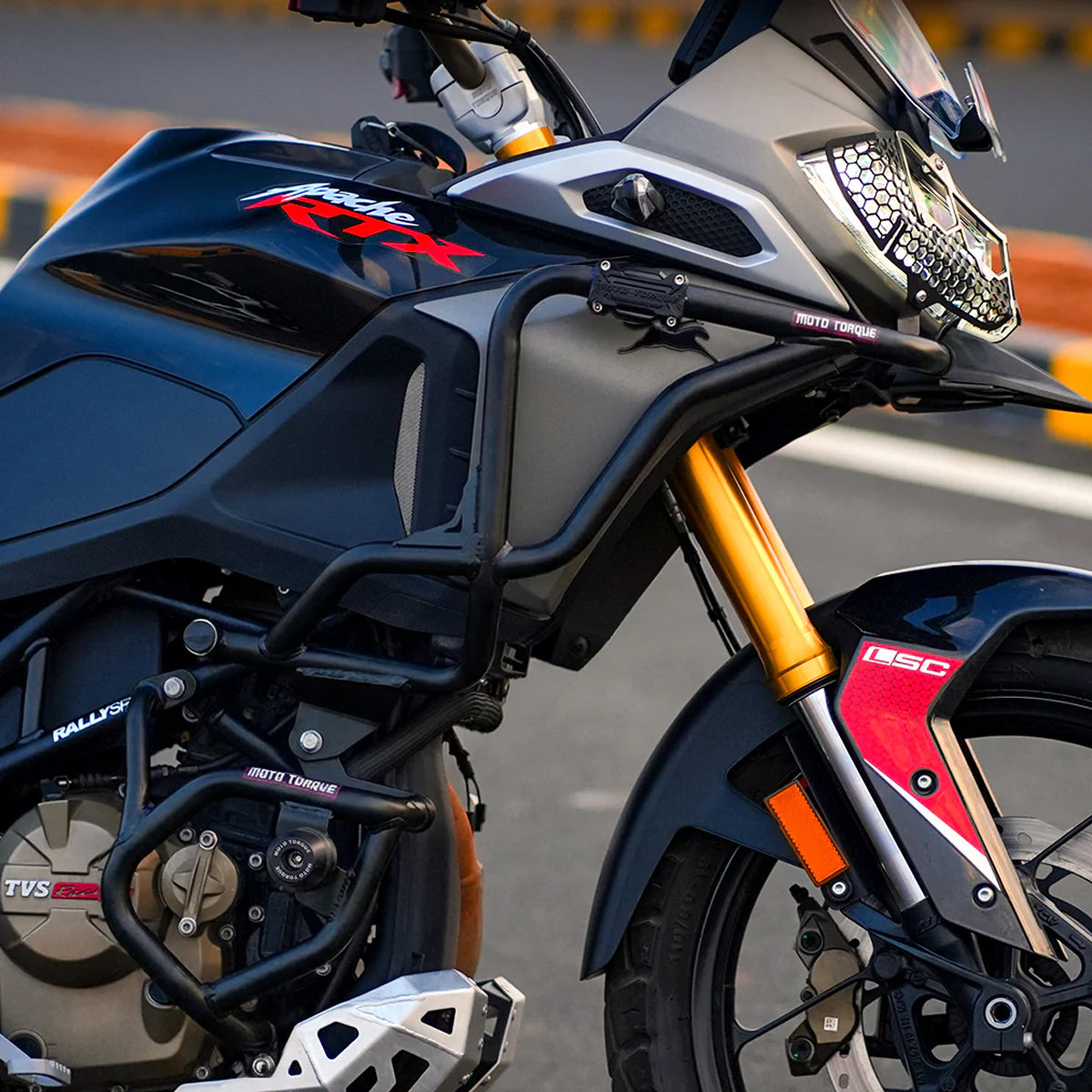 Crash Guard Black for TVS Apache RTX 300 - Moto Torque