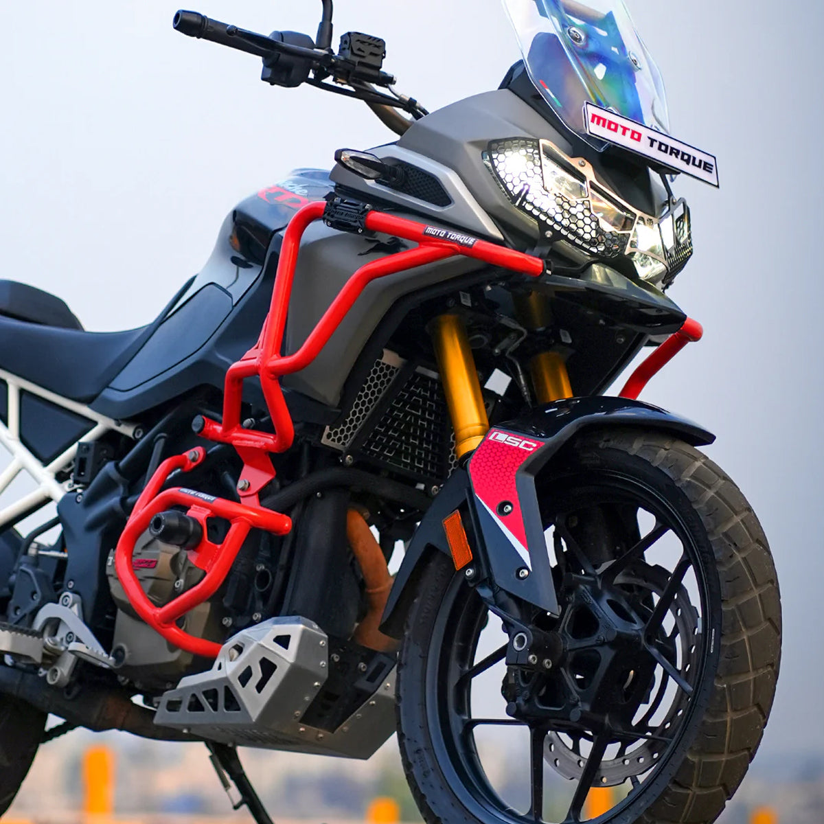 Crash Guard Red for TVS Apache RTX 300 - Moto Torque