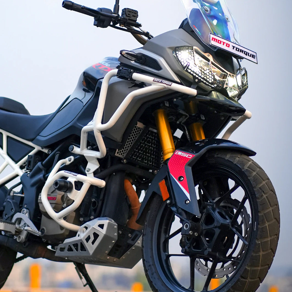 Crash Guard White for TVS Apache RTX 300 - Moto Torque