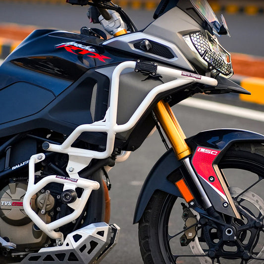 Crash Guard White for TVS Apache RTX 300 - Moto Torque
