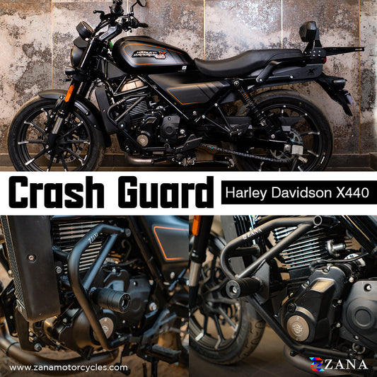 Crash Guard With Slider for Harley Davidson X440 - Black - Zana