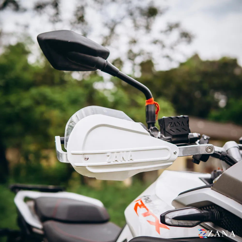 Aigis Hand Guard For TVS Apache RTX 300 (White)- Zana
