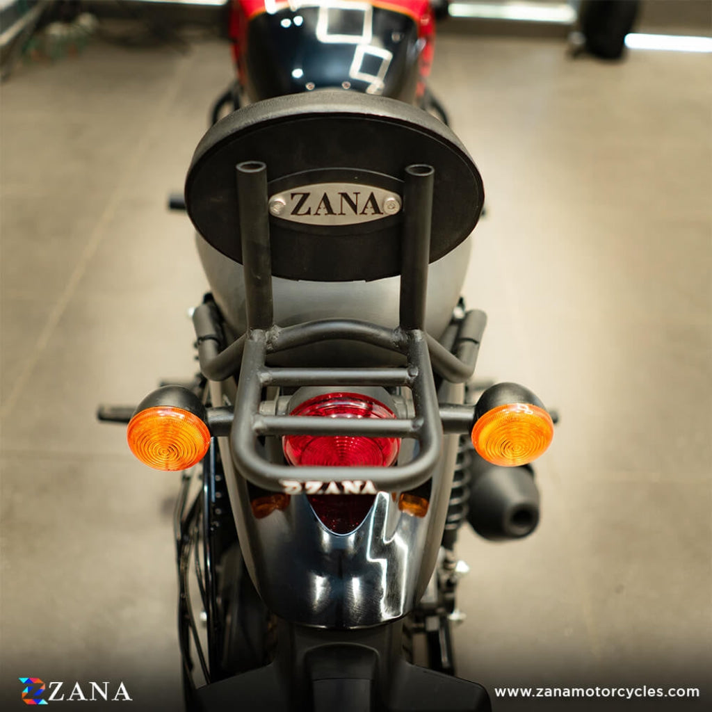Backrest With Parcel Shelf For Royal Enfield Hunter 350 - Zana Bash Plate