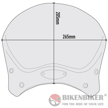 Black Anodized Aluminium Universal Screen - Givi Windscreen