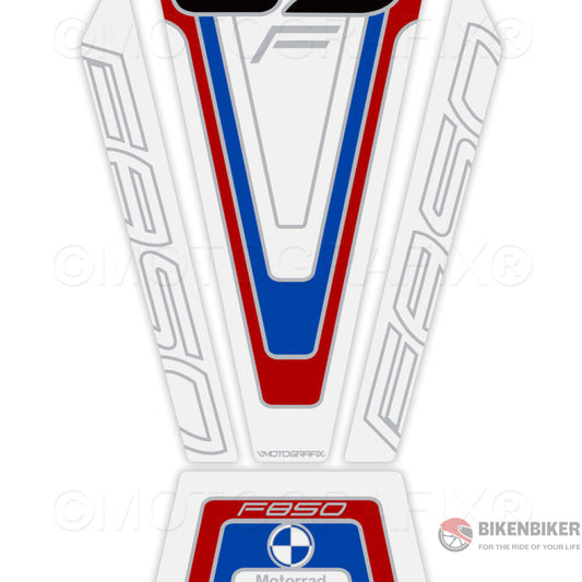 Bmw F850Gs 2018 2019 White Motorcycle Tank Pad Protector 3D Gel Tb038Msw Motografix Tank Pad