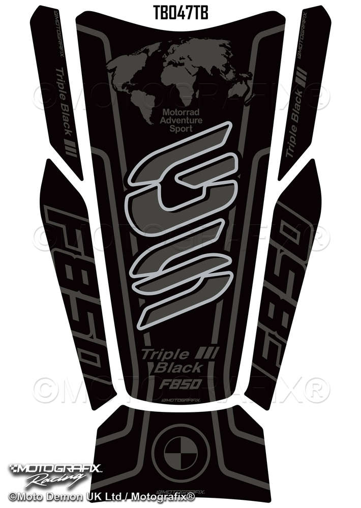 BMW F850GS Adventure TE Triple Black 2022 Motorcycle Tank Pad Protector - Motografix