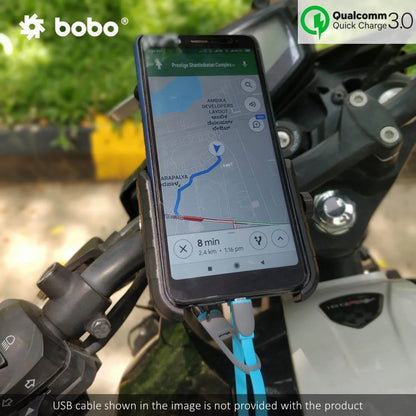 Bobo Bm1 Jaw Bike Mount For Mobile (Fast Usb 3.0 Charger Black) Phone Mounts