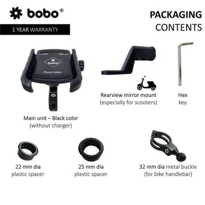 Bobo Bm4 Jaw-Grip Phone Holder Mount(Black) Mounts