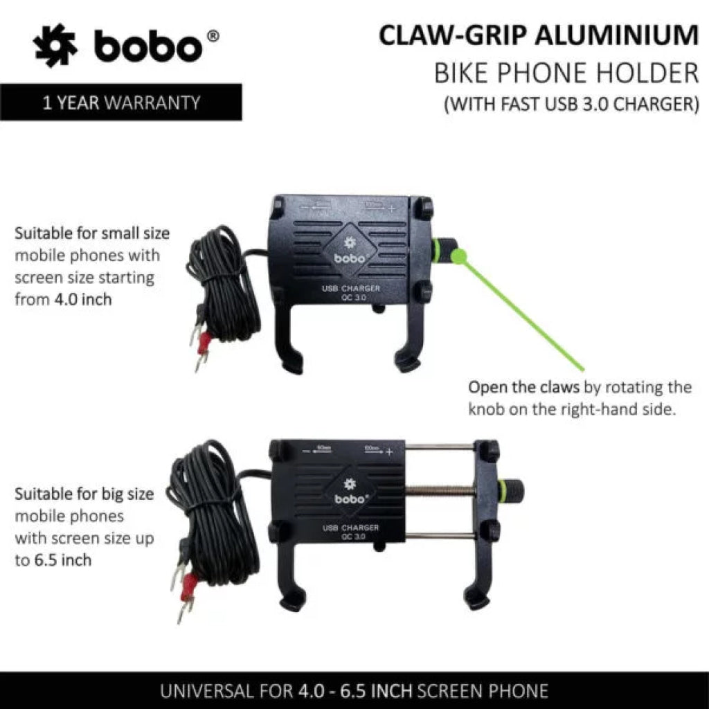 Bobo Bm5 Aluminium Phone Holder Mount (Black) Mounts