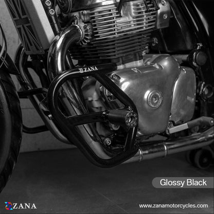 Crash Guard With Slider Glossy Black Gt & Interceptor 650- Zana Backrest