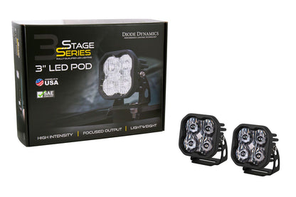 SS3 White Sport LED Pod (Pair) - Diode Dynamics