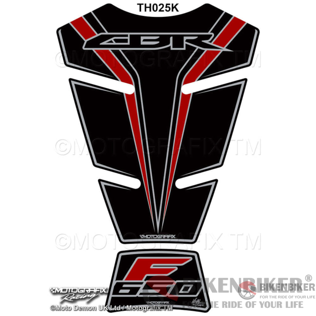 Honda Cbr650F 2014 - 2019 Black Motorcycle Tank Pad Protector Th025K - Motografix Tank Pad