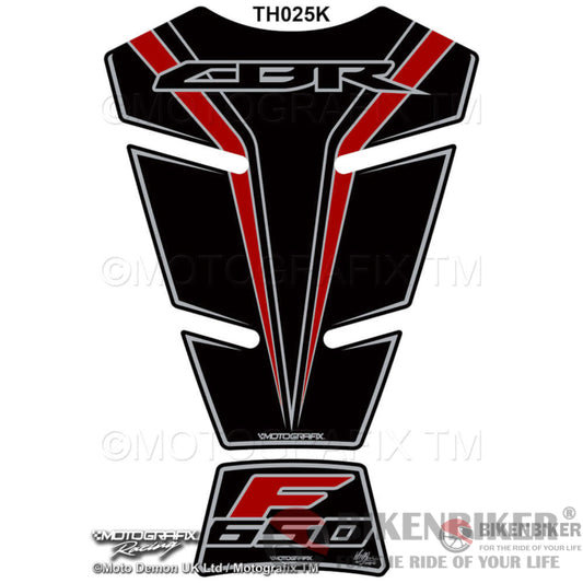 Honda Cbr650F 2014 - 2019 Black Motorcycle Tank Pad Protector Th025K - Motografix Tank Pad