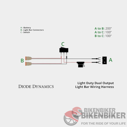 Light Duty Dual Output 2-Pin Offroad Wiring Harness - Diode Dynamics Wiring Harness Kit