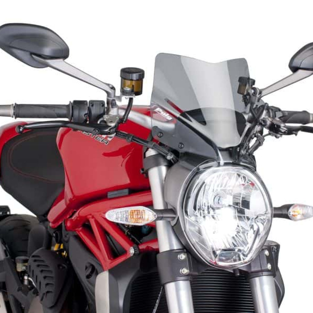Naked New Generation Sport Windshield For Ducati Monster 821/797/1200 (2015-20) - Puig Windscreen