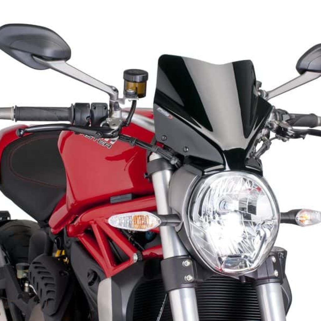 Naked New Generation Sport Windshield For Ducati Monster 821/797/1200 (2015-20) - Puig Windscreen