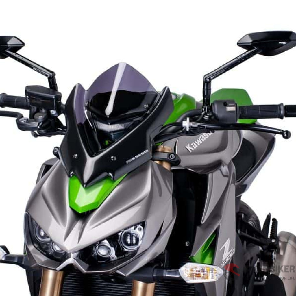 Naked Windscreen For Kawasaki Z1000 - Puig Dark Smoke Windscreen