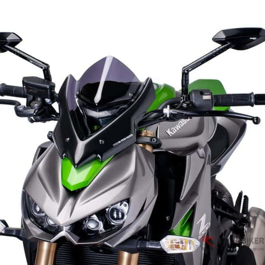 Naked Windscreen For Kawasaki Z1000 - Puig Dark Smoke Windscreen