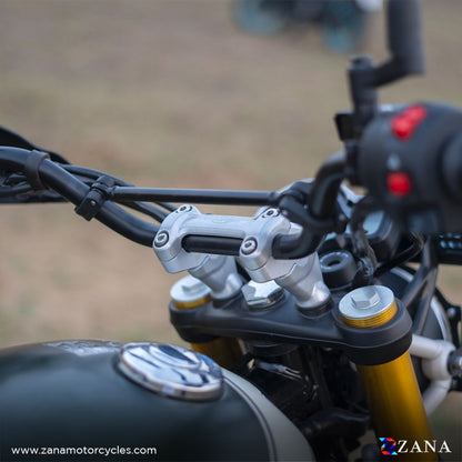 Offset Handle Bar Riser Silver For Triumph Scrambler 400 X
