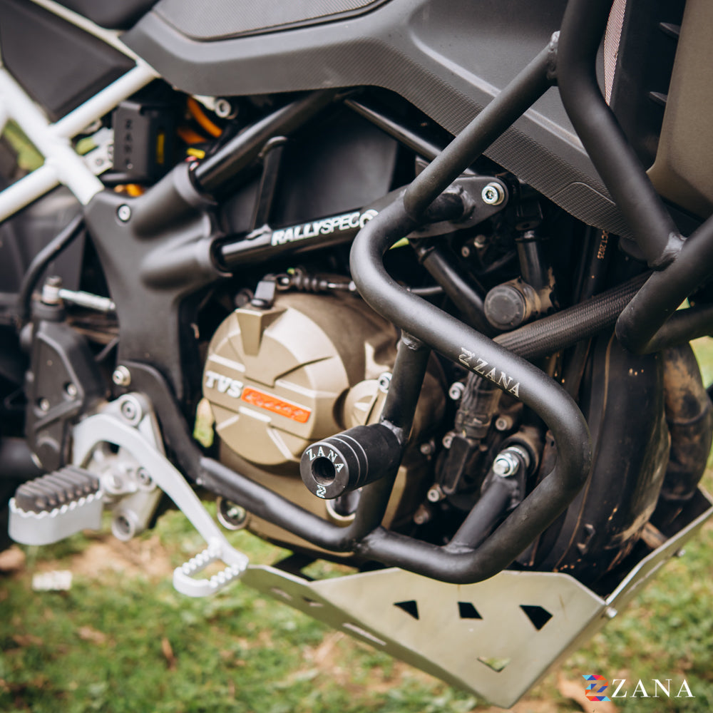 Upper & Lower Crash Guard With Slider Combo (Black) For TVS Apache RTX300 - Zana