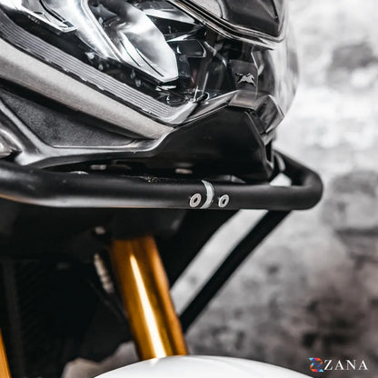 Upper & Lower Crash Guard With Slider Combo (Black) For TVS Apache RTX 300 Without Beak Version - Zana