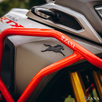 Upper & Lower Crash Guard With Slider Combo (Red) For TVS Apache RTX300 - Zana