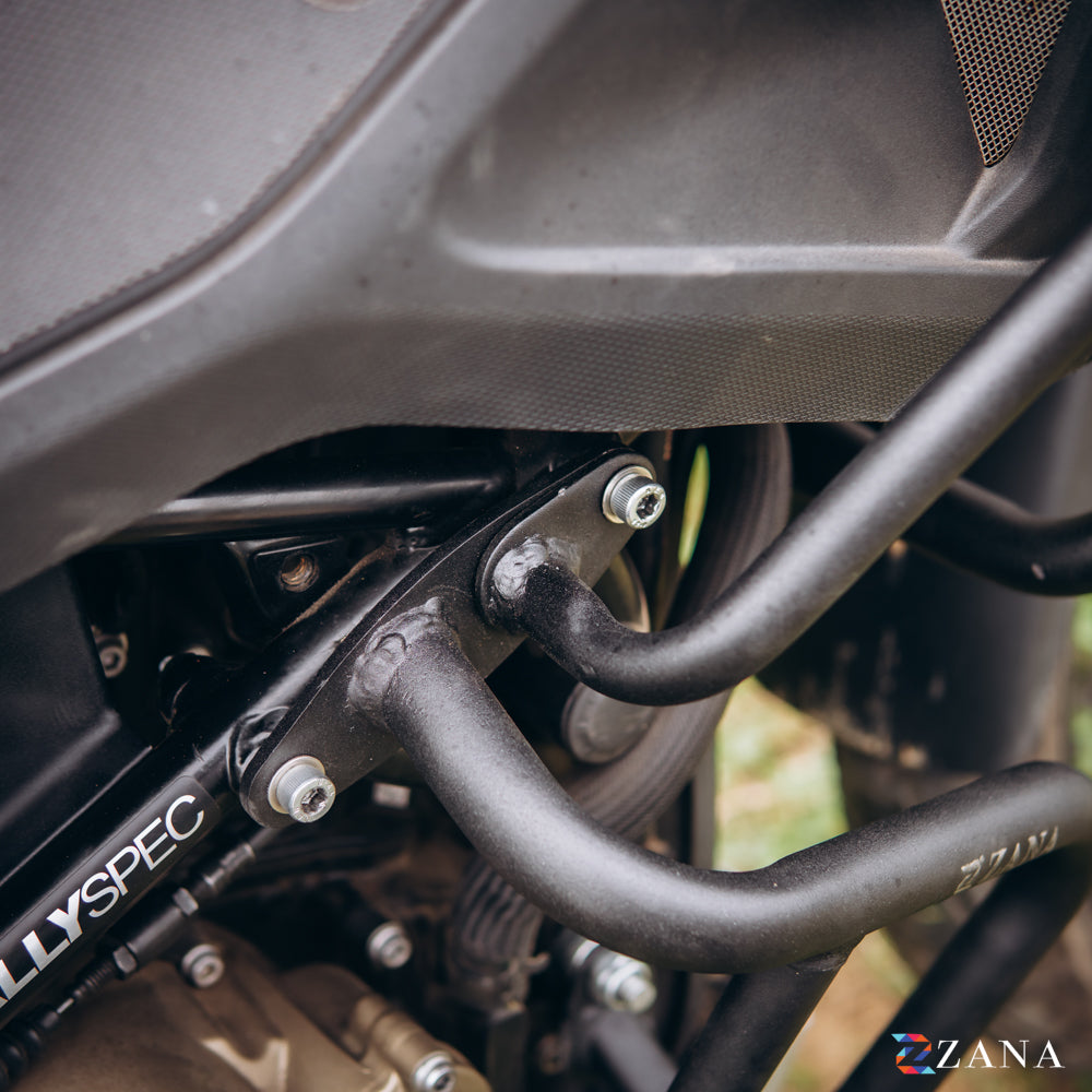 Upper & Lower Crash Guard With Slider Combo (Black) For TVS Apache RTX300 - Zana
