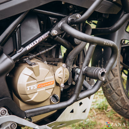 Upper & Lower Crash Guard With Slider Combo (Black) For TVS Apache RTX300 - Zana