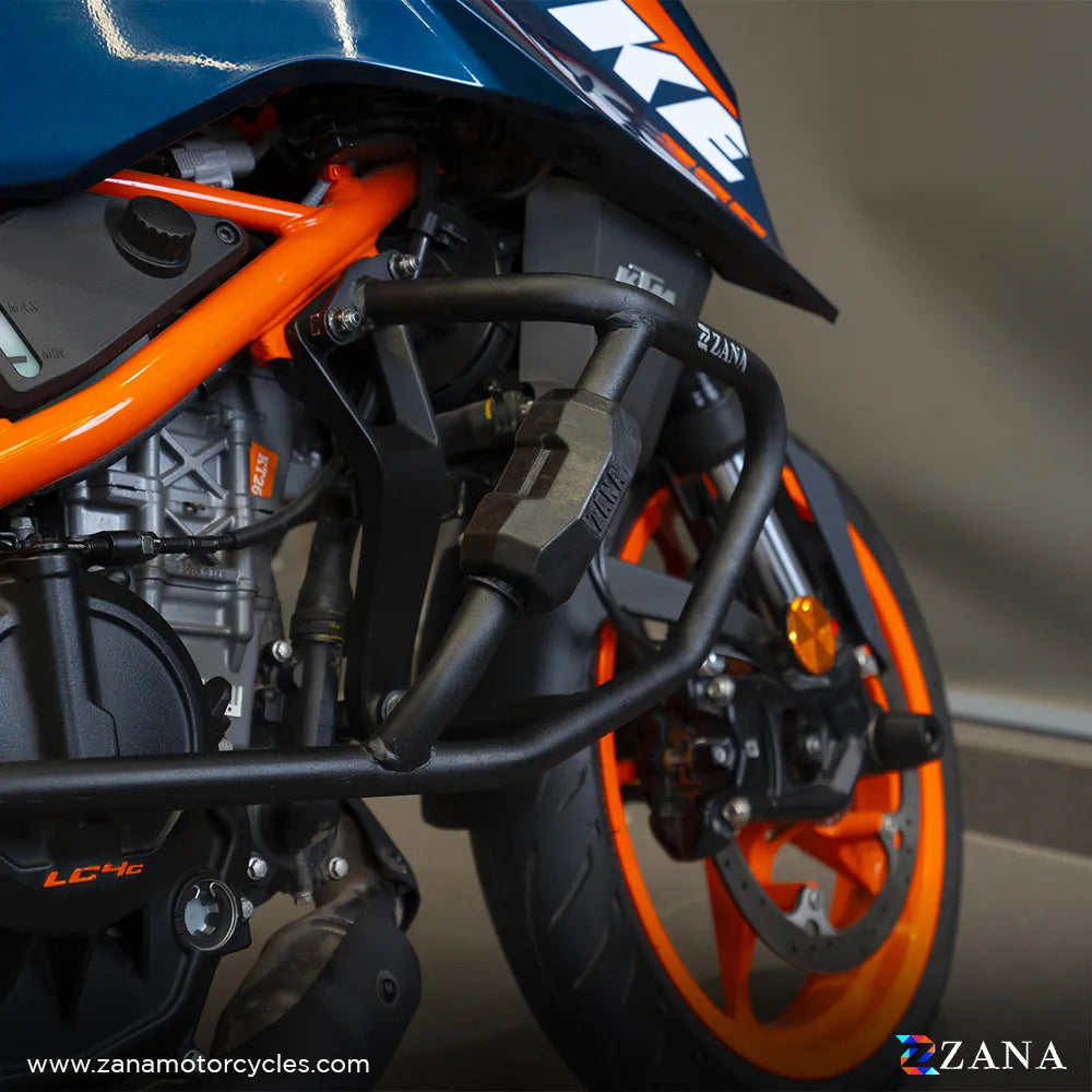 Zana- CRASH GUARD WITH SLIDER PUCK BLACK FOR KTM DUKE 390/250/200/390m  - zana