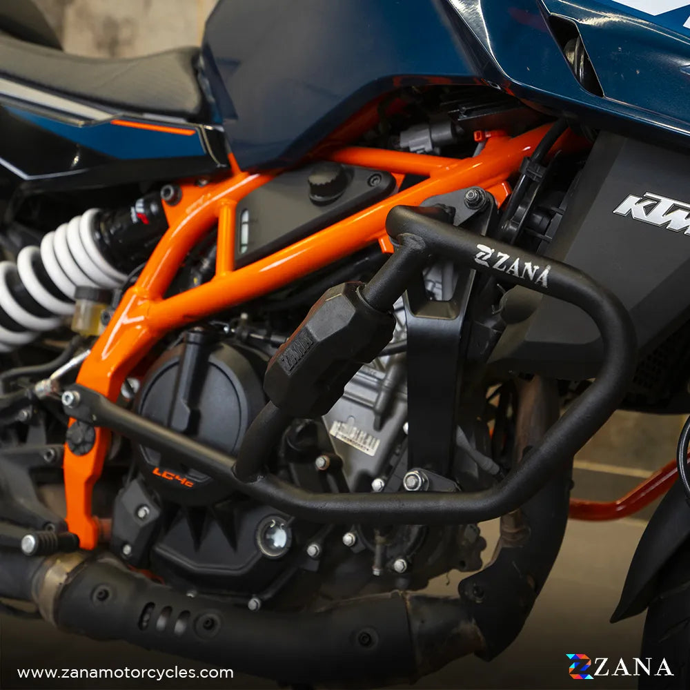 Zana- CRASH GUARD WITH SLIDER PUCK BLACK FOR KTM DUKE 390/250/200/390m  - zana