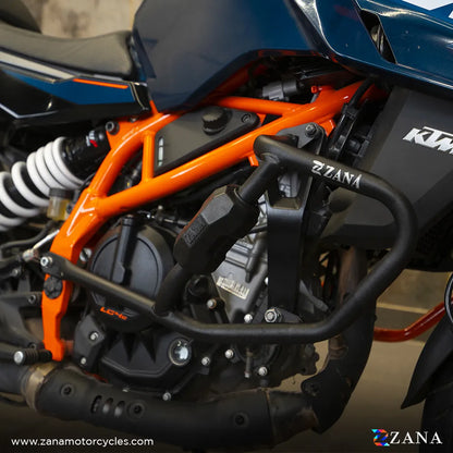 Zana- CRASH GUARD WITH SLIDER PUCK BLACK FOR KTM DUKE 390/250/200/390m  - zana