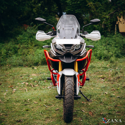 Upper & Lower Crash Guard With Slider Combo (Red) For TVS Apache RTX300 - Zana