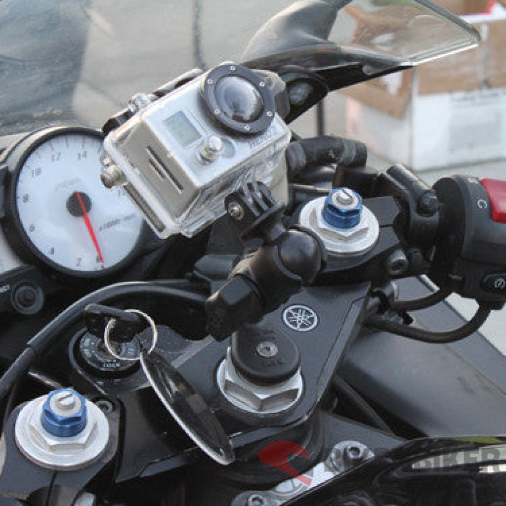 RAM Motorcycle Fork Stem Base with 1" Ball RAM Mount - Bike 'N' Biker