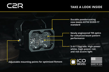 C2R White Flood LED Pod (single) - Diode Dynamics