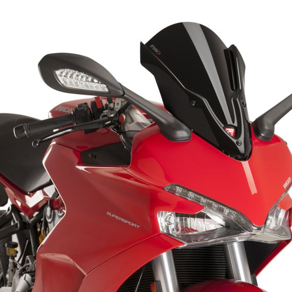 Touring Screen For Ducati Supersport (2017-18) - Puig Black Windscreen
